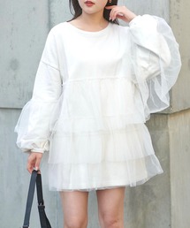 Chico | 【2024SS】ピグメントチュールティアードルーズスウェット(スウェット)