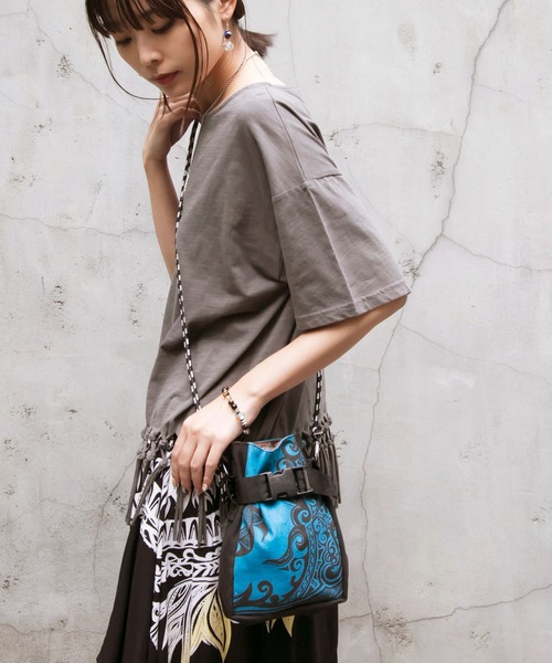 チャイハネ（チャイハネ）の「【チャイハネ】トライバルショルダーポーチ（ショルダーバッグ・レディース・オレンジ/グリーン/ブラック・FREE）」の3枚目の写真