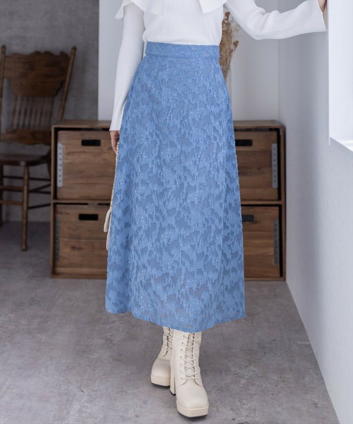 clear（クリア）の「バックリボンドビーシフォンフレアスカート[低身長用サイズ有 骨格ウェーブ]（スカート・レディース・ピンク/ブルーグレー/グレー・XS/S/M）」の2枚目の写真