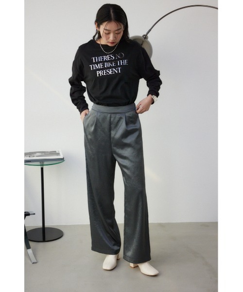 セール】シャイニーリラックスワイドパンツ（スラックス）｜AZUL
