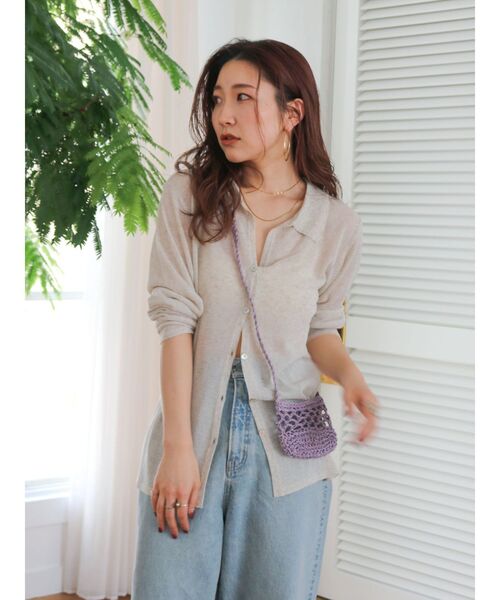 Ungrid（アングリッド）の「透かし編みミニショルダーバッグ（ショルダーバッグ・レディース・パープル/ベージュ・FREE）」の10枚目の写真