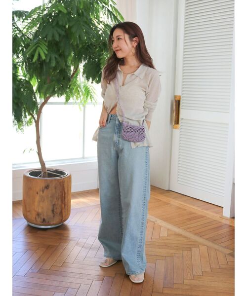 Ungrid（アングリッド）の「透かし編みミニショルダーバッグ（ショルダーバッグ・レディース・パープル/ベージュ・FREE）」の16枚目の写真