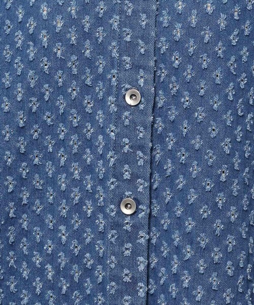 niko and...（ニコアンド）の「ジャガード＆箔デニムシャツ（シャツ/ブラウス・レディース・オフホワイト/ブルー/ライトブルー・FREE）」の17枚目の写真