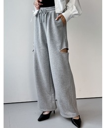 [2024SS PRE ORDER][低身長サイズ有]裏毛サイドスリットイージーパンツ