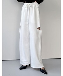 [2024SS COLLECTION][低身長サイズ有]裏毛サイドスリットイージーパンツ