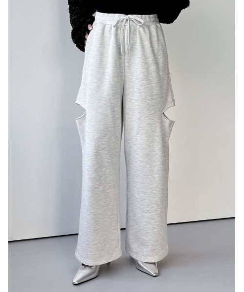 Re:EDIT（リエディ）の「[2024SS COLLECTION][低身長サイズ有]裏毛サイドスリットイージーパンツ（その他パンツ・レディース・ホワイト/オートミール/ブラック/チャコールグレー/グレー・SHORT/MEDIUM/LARGE）」の14枚目の写真