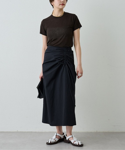 BASERANGE（ベースレンジ）の「【BASERANGE】バンブーTシャツ（Tシャツ/カットソー・レディース・ベージュ/イエロー/ホワイト/カーキ/ピンク・SMALL）」の7枚目の写真