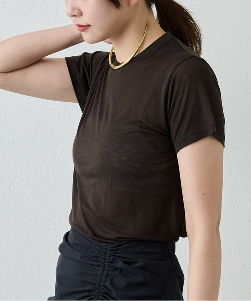 BASERANGE（ベースレンジ）の「【BASERANGE】バンブーTシャツ（Tシャツ/カットソー・レディース・ベージュ/イエロー/ホワイト/カーキ/ピンク・SMALL）」の12枚目の写真