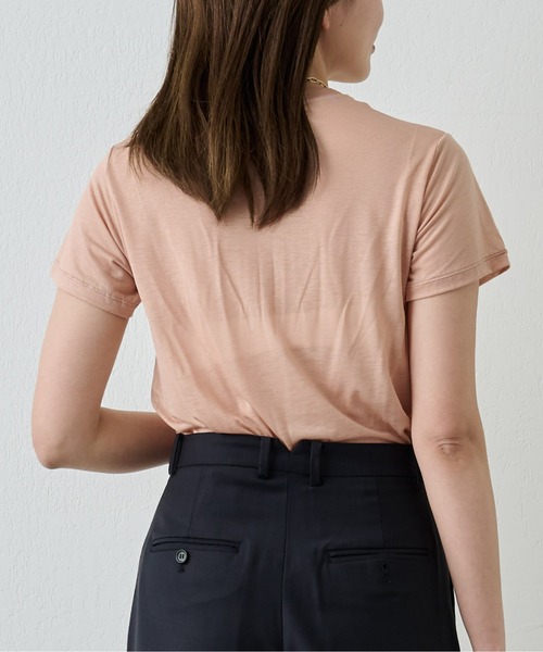 BASERANGE（ベースレンジ）の「【BASERANGE】バンブーTシャツ（Tシャツ/カットソー・レディース・ベージュ/イエロー/ホワイト/カーキ/ピンク・SMALL）」の20枚目の写真