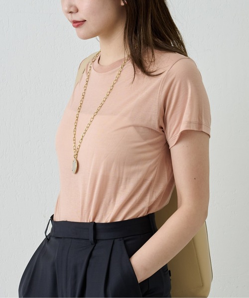 BASERANGE（ベースレンジ）の「【BASERANGE】バンブーTシャツ（Tシャツ/カットソー・レディース・ベージュ/イエロー/ホワイト/カーキ/ピンク・SMALL）」の18枚目の写真