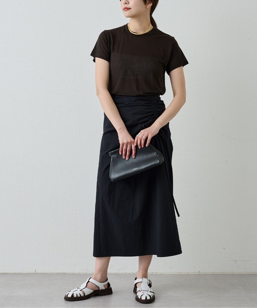 BASERANGE（ベースレンジ）の「【BASERANGE】バンブーTシャツ（Tシャツ/カットソー・レディース・ベージュ/イエロー/ホワイト/カーキ/ピンク・SMALL）」の8枚目の写真