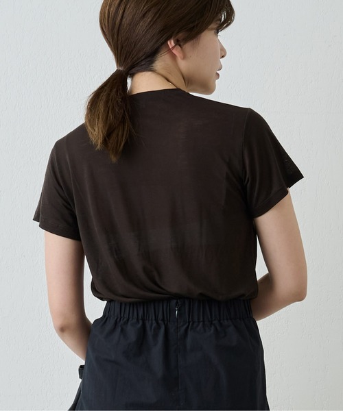 BASERANGE（ベースレンジ）の「【BASERANGE】バンブーTシャツ（Tシャツ/カットソー・レディース・ベージュ/イエロー/ホワイト/カーキ/ピンク・SMALL）」の13枚目の写真