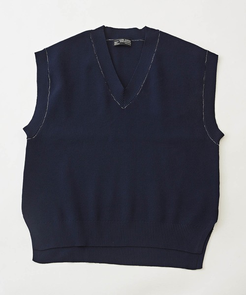CUBE SUGAR(キューブシュガー)の「スポンディッシュニットVネックベスト(ベスト・レディース・ホワイト/ネイビー/ホワイト×ネイビー/レッド/イエロー・M)」の20枚目の写真