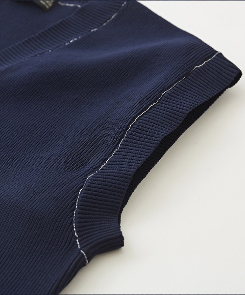 CUBE SUGAR(キューブシュガー)の「スポンディッシュニットVネックベスト(ベスト・レディース・ホワイト/ネイビー/ホワイト×ネイビー/レッド/イエロー・M)」の17枚目の写真