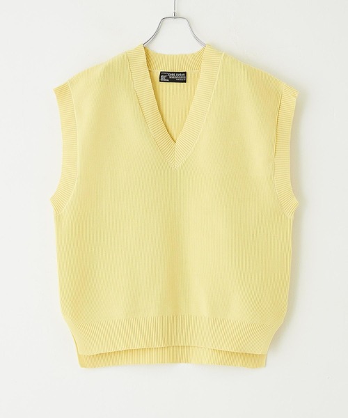 CUBE SUGAR(キューブシュガー)の「スポンディッシュニットVネックベスト(ベスト・レディース・ホワイト/ネイビー/ホワイト×ネイビー/レッド/イエロー・M)」の12枚目の写真