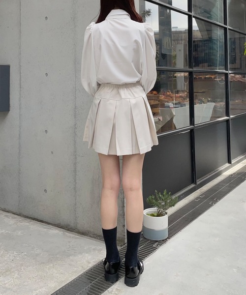 one way(ワンウェイ)の「ワイドプリーツミニスカート(スカート・レディース・ブラック/ベージュ/グレー・FREE)」の13枚目の写真