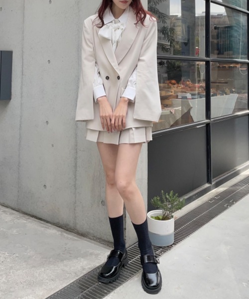 one way(ワンウェイ)の「ワイドプリーツミニスカート(スカート・レディース・ブラック/ベージュ/グレー・FREE)」の12枚目の写真