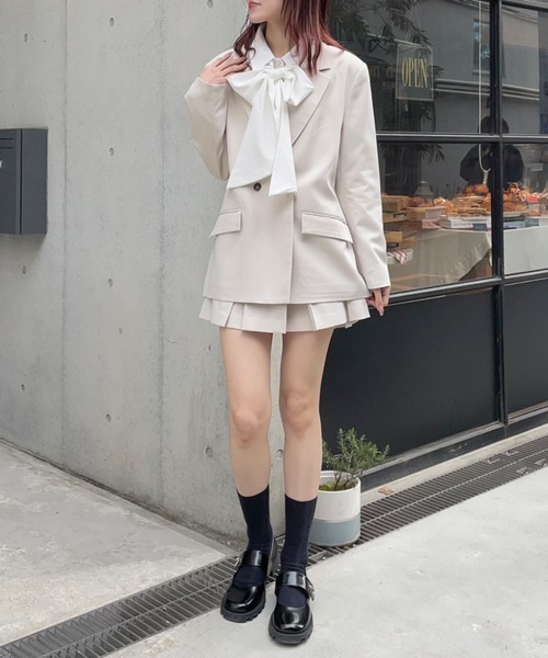 one way(ワンウェイ)の「ワイドプリーツミニスカート(スカート・レディース・ブラック/ベージュ/グレー・FREE)」の11枚目の写真