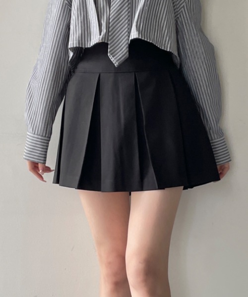 one way(ワンウェイ)の「ワイドプリーツミニスカート(スカート・レディース・ブラック/ベージュ/グレー・FREE)」の10枚目の写真