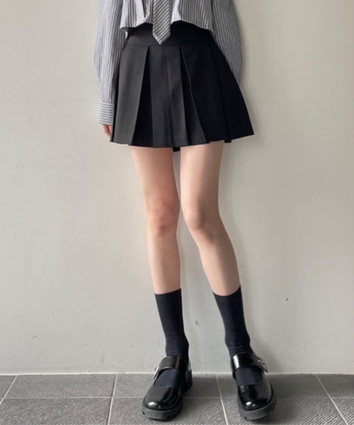 one way(ワンウェイ)の「ワイドプリーツミニスカート(スカート・レディース・ブラック/ベージュ/グレー・FREE)」の9枚目の写真