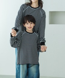 pairmanon | 【リンクコーデ】リブ配色 ステッチラグラン 長袖Tシャツ(Tシャツ/カットソー)