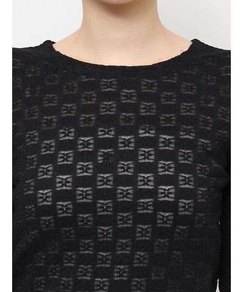 jouetie（ジュエティ）の「レースリボンフレアスリーブトップス（Tシャツ/カットソー・レディース・ブラック/ピンク/オフホワイト・MEDIUM）」の12枚目の写真