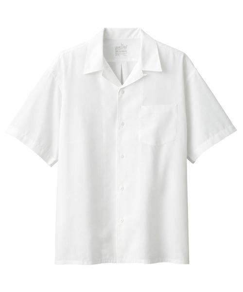 無印良品（ムジルシリョウヒン）の「紳士　ヘンプ混半袖シャツ（シャツ/ブラウス・メンズ・グリーン/ホワイト/ブラウン系1/ブラック・XL/L/S/XS）」の10枚目の写真