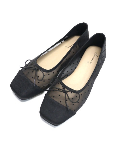 DONOBAN（ドノバン）の「スクエアトゥドットシアーシューズ（バレエシューズ・レディース・ブラック・L/M）」の13枚目の写真