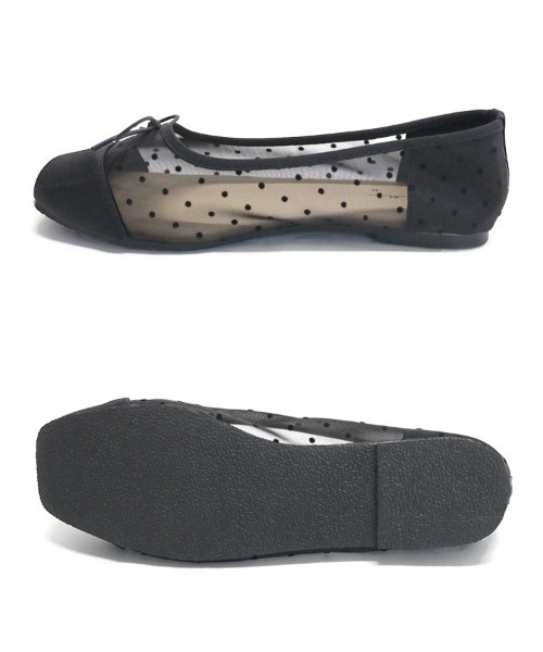 DONOBAN（ドノバン）の「スクエアトゥドットシアーシューズ（バレエシューズ・レディース・ブラック・L/M）」の15枚目の写真