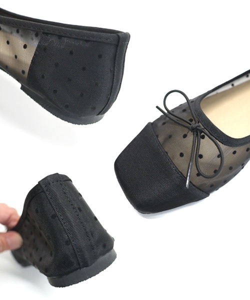 DONOBAN（ドノバン）の「スクエアトゥドットシアーシューズ（バレエシューズ・レディース・ブラック・L/M）」の16枚目の写真