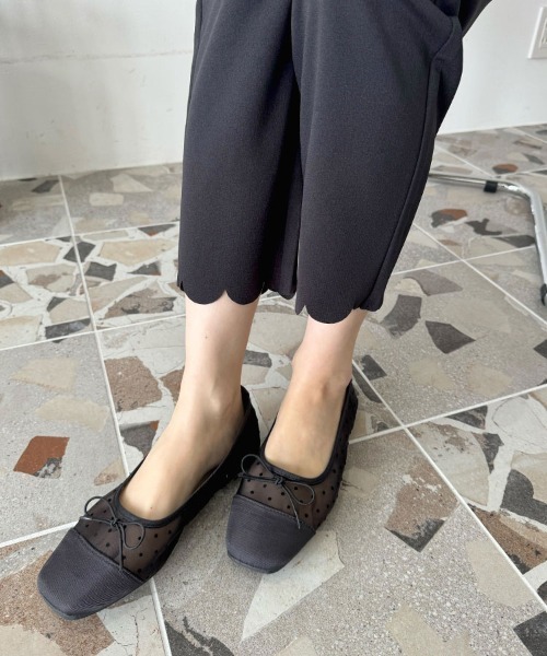 DONOBAN（ドノバン）の「スクエアトゥドットシアーシューズ（バレエシューズ・レディース・ブラック・L/M）」の5枚目の写真