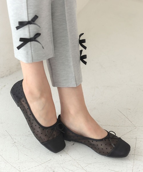 DONOBAN（ドノバン）の「スクエアトゥドットシアーシューズ（バレエシューズ・レディース・ブラック・L/M）」の7枚目の写真