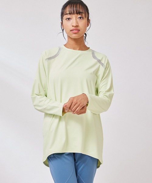 NERGY（ナージー）の「【UV & 吸水速乾】メッシュ切替長袖 Tシャツ（Tシャツ/カットソー・レディース・ホワイト/ライトグリーン/ブラック/ブルー・FREE）」の3枚目の写真