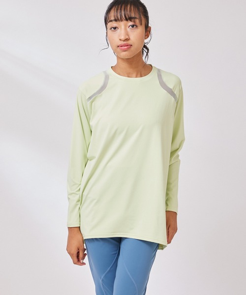 NERGY（ナージー）の「【UV & 吸水速乾】メッシュ切替長袖 Tシャツ（Tシャツ/カットソー・レディース・ホワイト/ライトグリーン/ブラック/ブルー・FREE）」の11枚目の写真