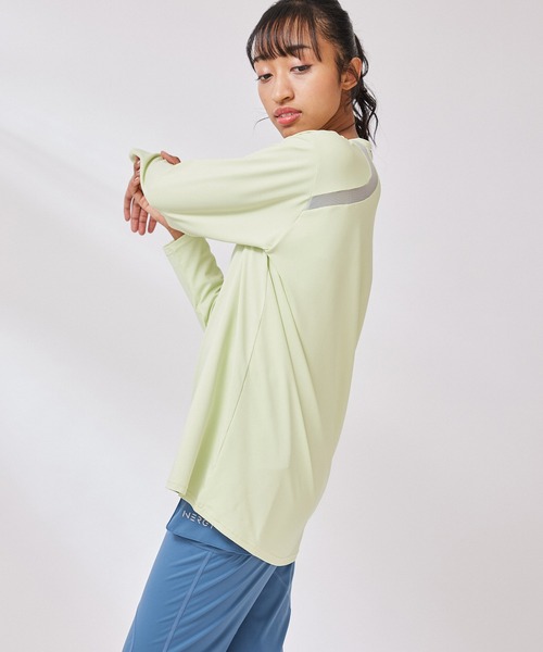 NERGY（ナージー）の「【UV & 吸水速乾】メッシュ切替長袖 Tシャツ（Tシャツ/カットソー・レディース・ホワイト/ライトグリーン/ブラック/ブルー・FREE）」の12枚目の写真