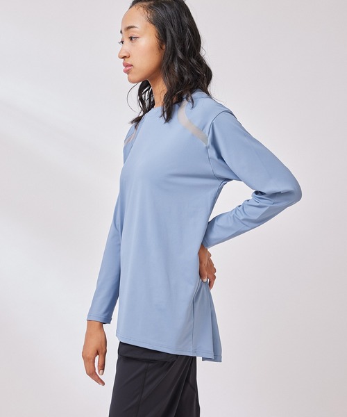 NERGY（ナージー）の「【UV & 吸水速乾】メッシュ切替長袖 Tシャツ（Tシャツ/カットソー・レディース・ホワイト/ライトグリーン/ブラック/ブルー・FREE）」の15枚目の写真