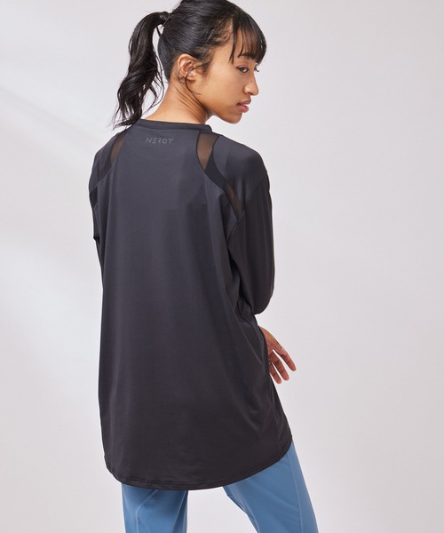 NERGY（ナージー）の「【UV & 吸水速乾】メッシュ切替長袖 Tシャツ（Tシャツ/カットソー・レディース・ホワイト/ライトグリーン/ブラック/ブルー・FREE）」の8枚目の写真