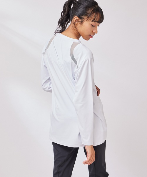 NERGY（ナージー）の「【UV & 吸水速乾】メッシュ切替長袖 Tシャツ（Tシャツ/カットソー・レディース・ホワイト/ライトグリーン/ブラック/ブルー・FREE）」の10枚目の写真