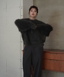 mimi toujours | フェザーヤーン ニット プルオーバー mimi toujours×itsPeachi(ニット/セーター)