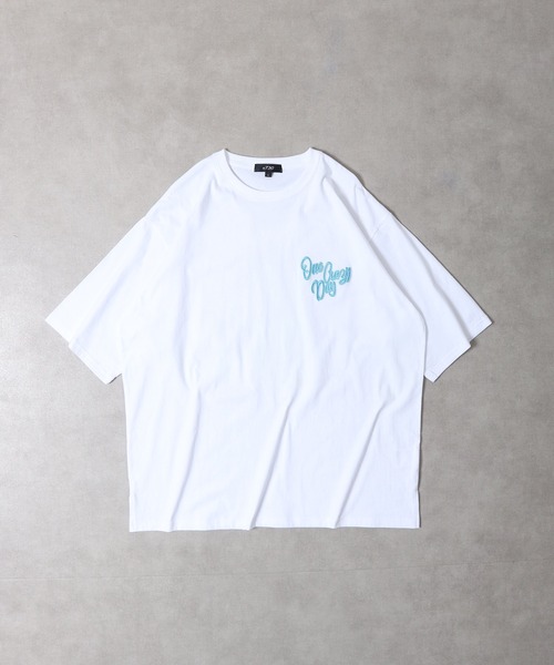 RE730（アールイーセブンサーティー）の「BIG printed short sleeve T-shirt / プリントBIG半袖Tシャツ unisex（Tシャツ/カットソー・メンズ・ホワイト/ブラック系その他/ブラック系その他2/グリーン系その他2/ホワイト系その他/チャコール/グリーン系その他/ホワイト系その他2/ブラック・M/L）」の14枚目の写真