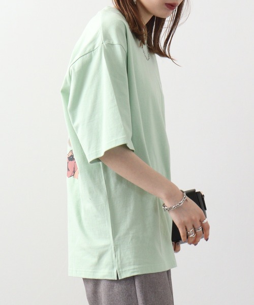 RE730（アールイーセブンサーティー）の「BIG printed short sleeve T-shirt / プリントBIG半袖Tシャツ unisex（Tシャツ/カットソー・メンズ・ホワイト/ブラック系その他/ブラック系その他2/グリーン系その他2/ホワイト系その他/チャコール/グリーン系その他/ホワイト系その他2/ブラック・M/L）」の22枚目の写真