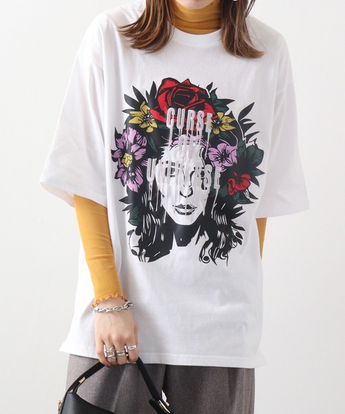 RE730（アールイーセブンサーティー）の「BIG printed short sleeve T-shirt / プリントBIG半袖Tシャツ unisex（Tシャツ/カットソー・メンズ・ホワイト/ブラック系その他/ブラック系その他2/グリーン系その他2/ホワイト系その他/チャコール/グリーン系その他/ホワイト系その他2/ブラック・M/L）」の10枚目の写真