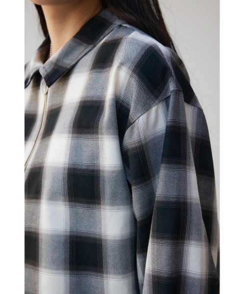 AZUL by moussy（アズールバイマウジー）の「オンブレチェックチュニック（スウェット・レディース・ブラック系その他・SMALL/MEDIUM）」の10枚目の写真