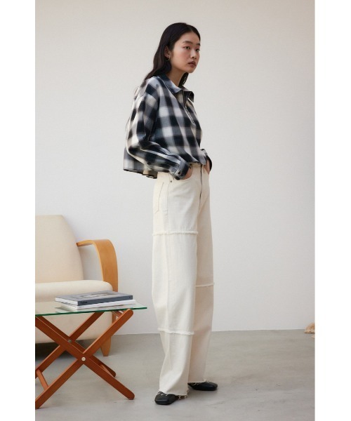 AZUL by moussy（アズールバイマウジー）の「オンブレチェックチュニック（スウェット・レディース・ブラック系その他・SMALL/MEDIUM）」の5枚目の写真