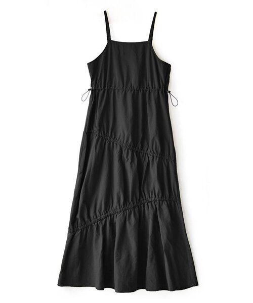 e-zakkamania stores（イーザッカマニアストアーズ）の「アシンメトリーティアード ナイロンキャミワンピース（ワンピース・レディース・ブラック/カーキ・M）」の19枚目の写真