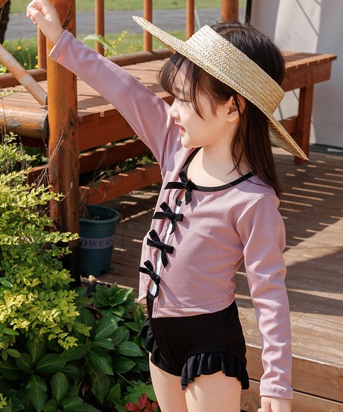 TeddyShop（テディショップ）の「キッズ水着 長袖リボントップス+バイ  