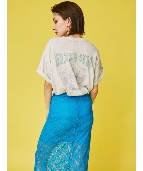 EVRIS（エヴリス）の「SUNNY SIDE BIG Tシャツ（Tシャツ/カットソー・レディース・ブラック/グレー/グリーン/ホワイト・FREE）」の16枚目の写真