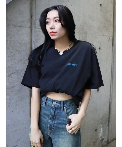 EVRIS（エヴリス）の「SUNNY SIDE BIG Tシャツ（Tシャツ/カットソー・レディース・ブラック/グレー/グリーン/ホワイト・FREE）」の5枚目の写真