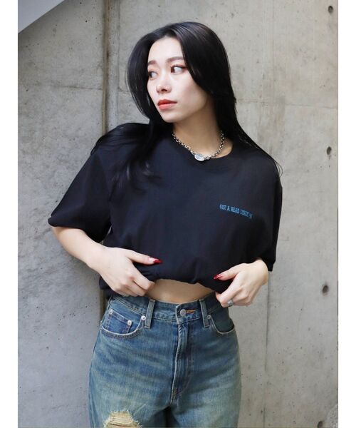 EVRIS（エヴリス）の「SUNNY SIDE BIG Tシャツ（Tシャツ/カットソー・レディース・ブラック/グレー/グリーン/ホワイト・FREE）」の6枚目の写真