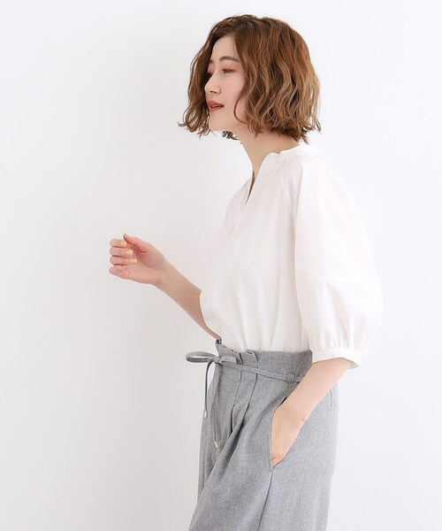 新品 今季 FRAMeWORK クロップドランタンスリーブシャツ